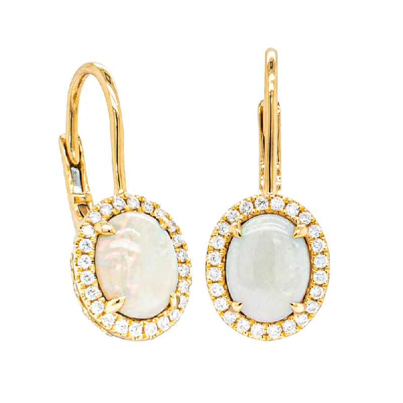 Hoop earrings with colorful beads for a fun and playful vibe-18ct Yellow Gold 2.20ct Opal & Diamond Sierra Earrings