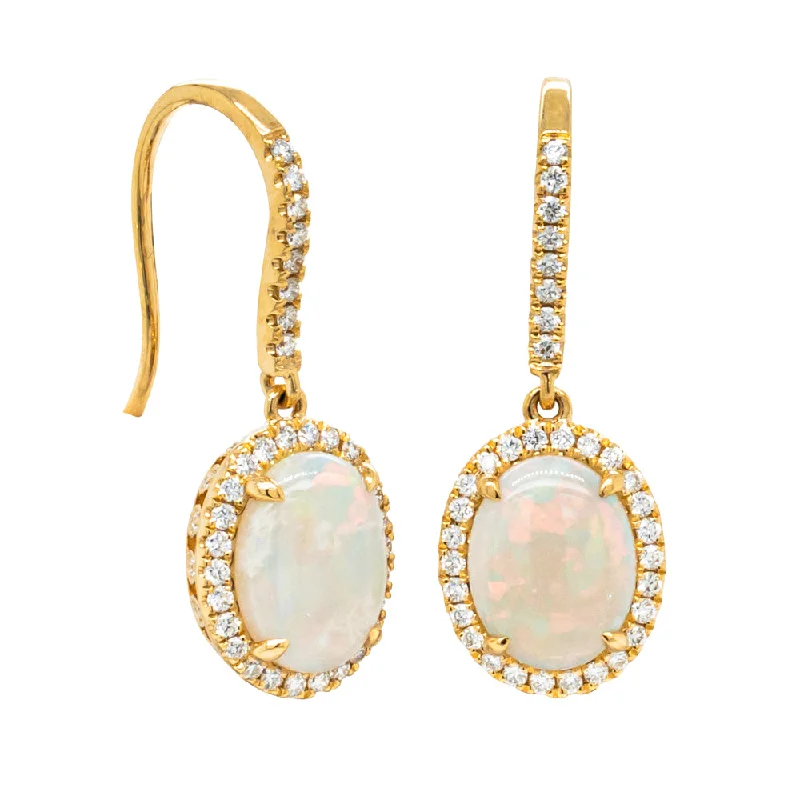 Best hoop earrings with crescent-shaped designs for a bold, moon-inspired style-18ct Yellow Gold 2.26ct Opal & Diamond Sierra Earrings