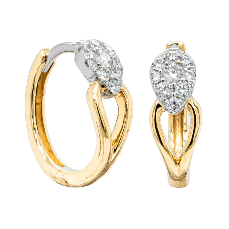 Large hoop earrings for a bold and statement-making fashion accessory-18ct Yellow & White Gold .21ct Diamond Hoop Earrings