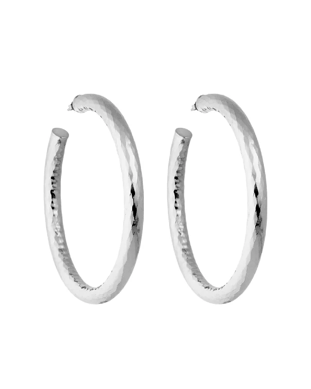 Best hoop earrings with vintage-style detailing for a nostalgic and timeless look-2" Wavelet Hoops in Silver