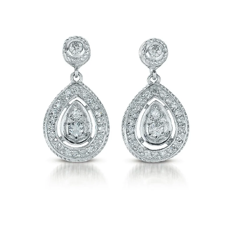 Hoop earrings with pearl accents for a chic and classic style-La Scène Pear Dangling Earrings