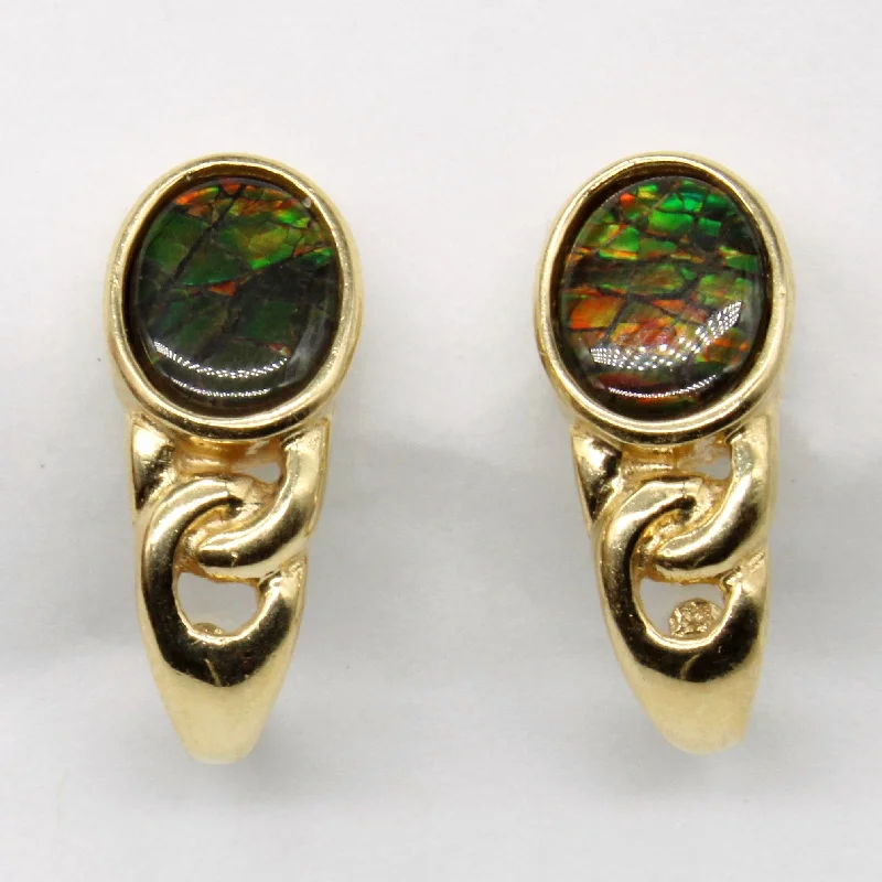 Hoop earrings with resin accents for a bold and colorful design-Ammolite Earrings | 0.80ctw |