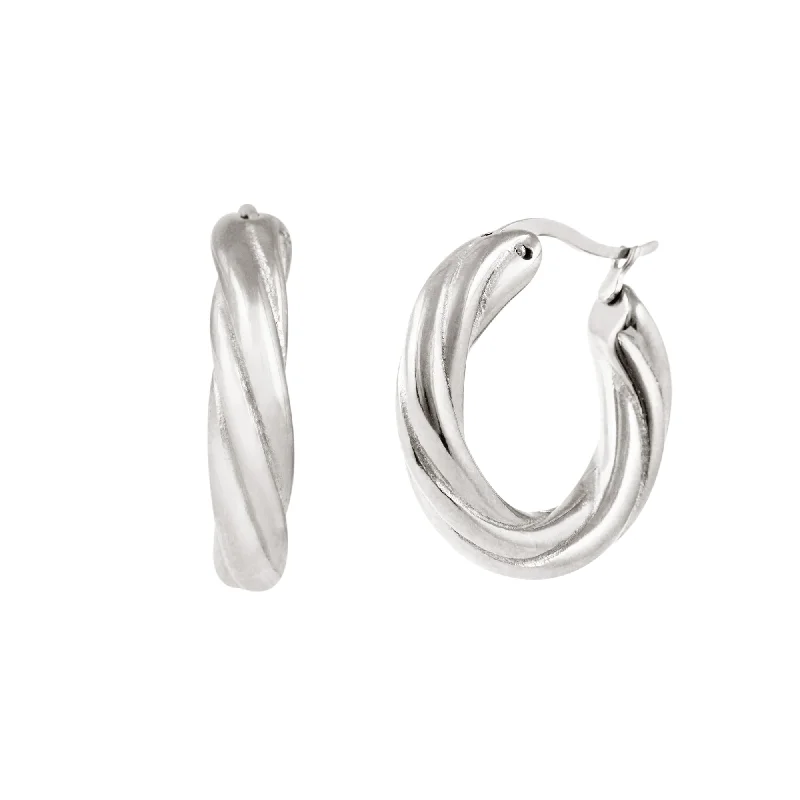 Hoop earrings with multi-tone finishes for a colorful and layered effect-Dani Hoops - Silver