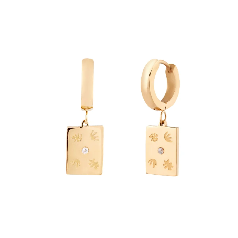 Best hoop earrings with enamel details for a colorful and modern look-Work of Art Hoops - Gold