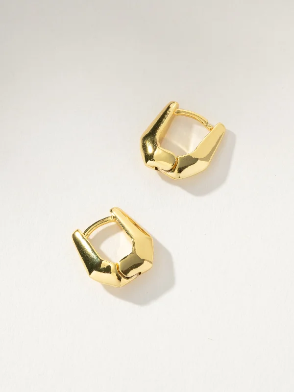 Hoop earrings with luxe velvet finishes for a rich and luxurious touch-Box Huggie Earrings