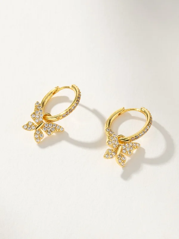 Large hoop earrings for a bold and statement-making fashion accessory-Butterfly Huggies 2.0