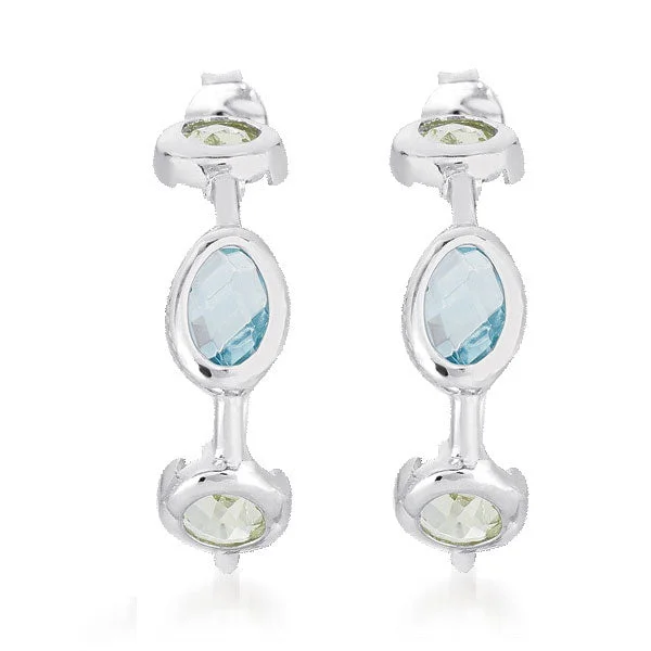 Best hoop earrings with marbled designs for a trendy and artistic effect-Annette Aqua And Lime Hoop Earrings