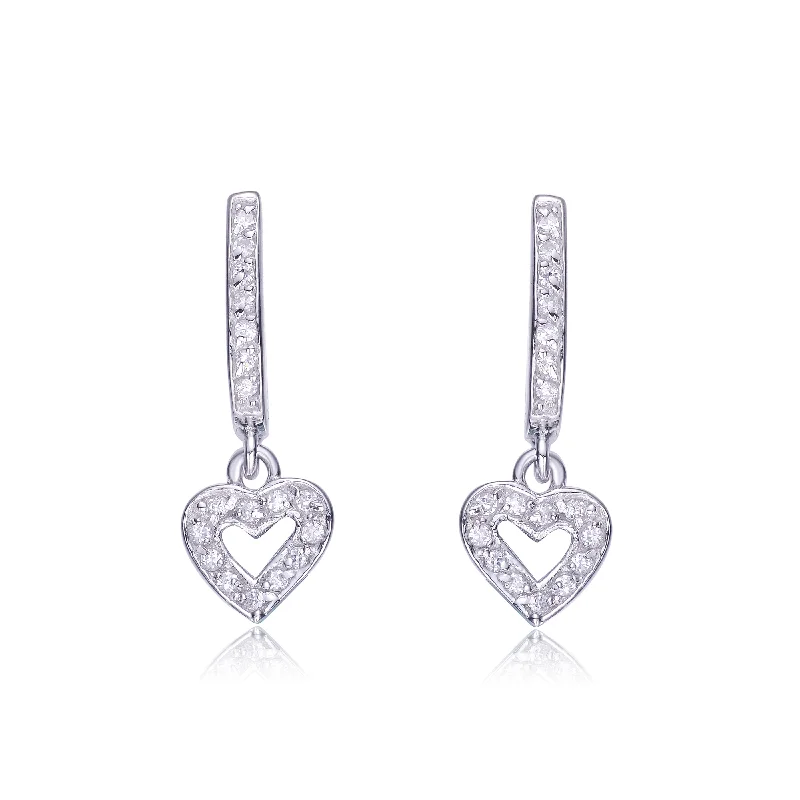 Hoop earrings with textured gold for a refined and sophisticated aesthetic-Elise Heart Shape Earrings