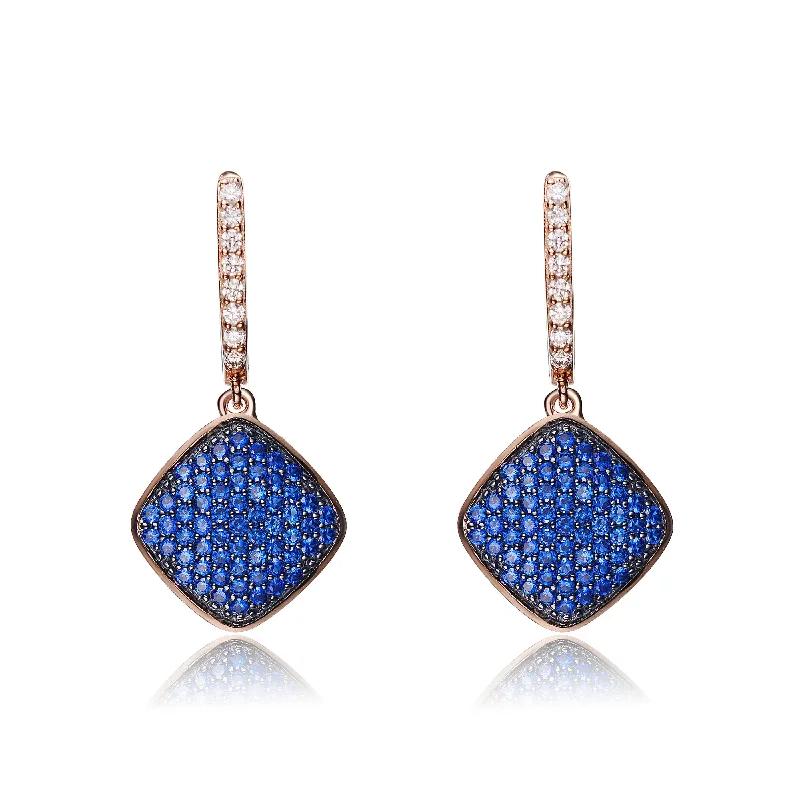 Best hoop earrings with snake chain details for a sleek and modern touch-Isabelle Sapphire Shape Dangling Earrings