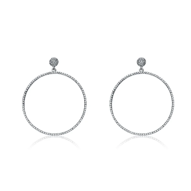 Medium hoop earrings for an everyday look with the perfect balance of style-Aubrey Large Outlined Circle Hoop Earrings