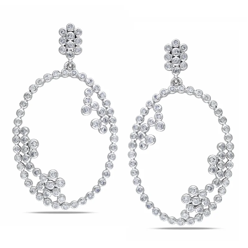 Hoop earrings with intricate designs for a unique and artistic appearance-Giselle Oval Shape Bezel Set Earrings