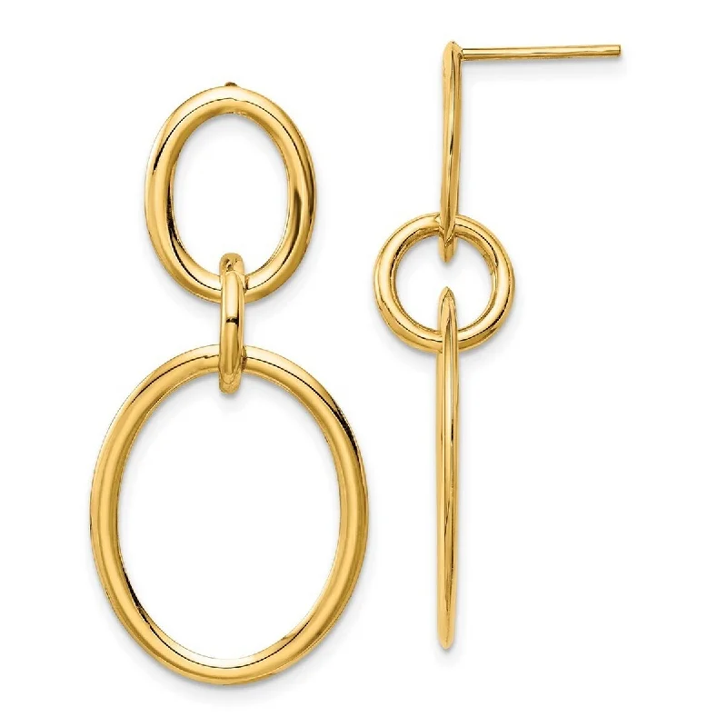 Best hoop earrings with satin ribbons for a soft, feminine appearance-Curata 14k Yellow Gold Hoop Earrings - 38x17mm Wide