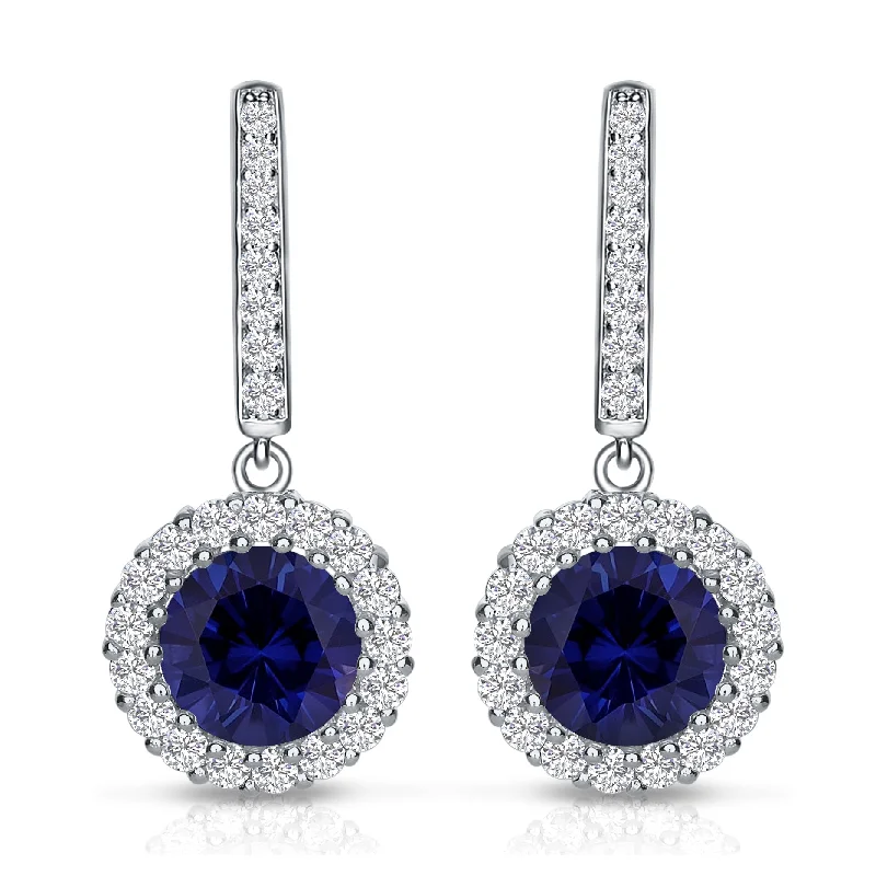 Hoop earrings with diamond-cut surfaces for added sparkle and shine-Palais Classic Royal Blue Round Earrings