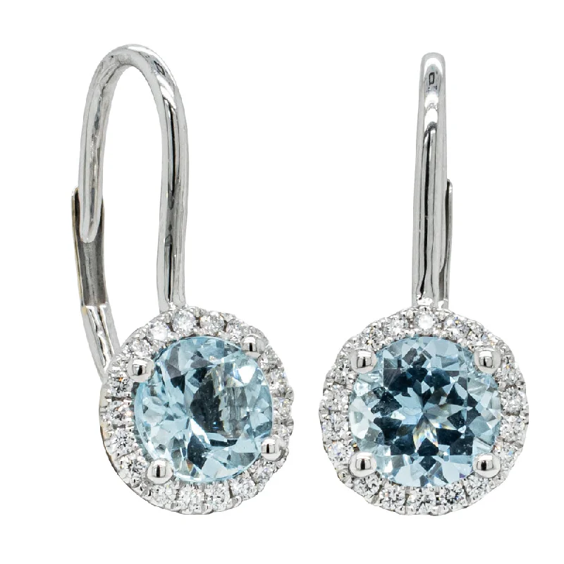 Medium hoop earrings for an everyday look with the perfect balance of style-Deja Vu 18ct White Gold 1.50ct Aquamarine & Diamond Earrings