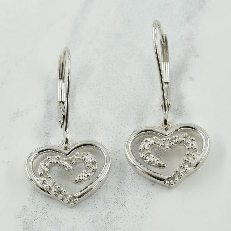 Best hoop earrings with geometric hexagon shapes for a modern, angular look-Diamond Heart Shaped Earrings | 0.06ctw |