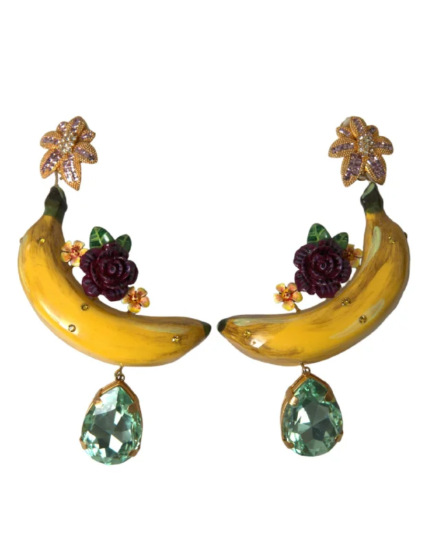 Hoop earrings with oversized pearl accents for a statement-making look-Dolce & Gabbana Chic Clip-on Banana Dangle Women's Earrings