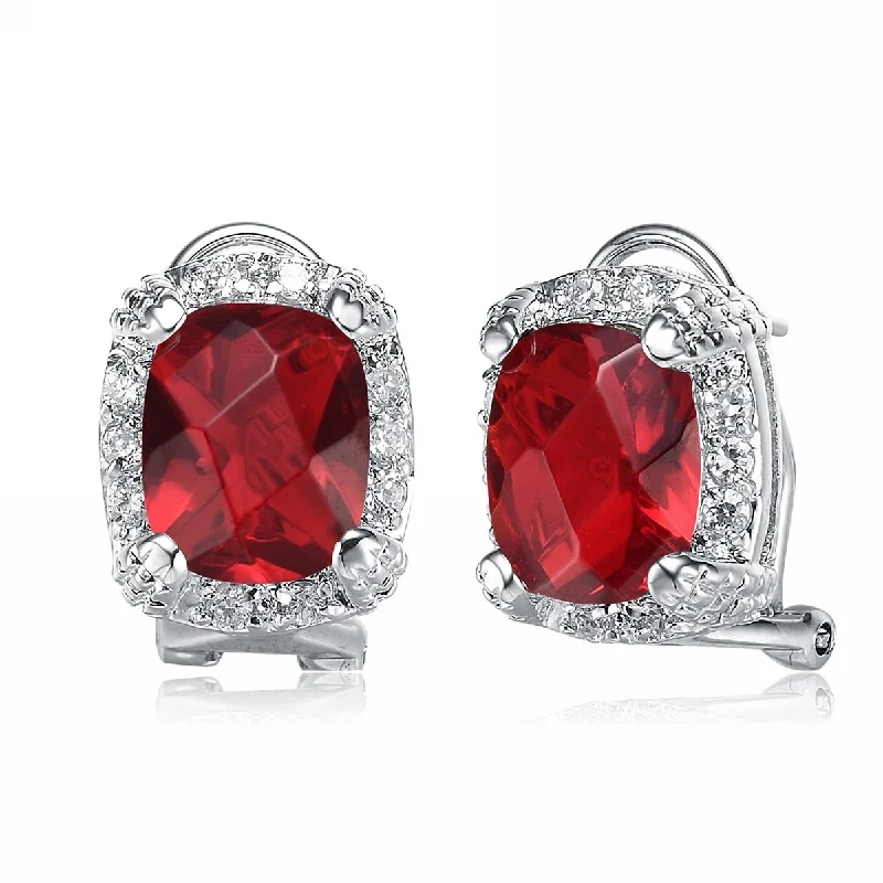 Hoop earrings with leather accents for a sleek and bold combination-La Scène Red Solitaire Earrings