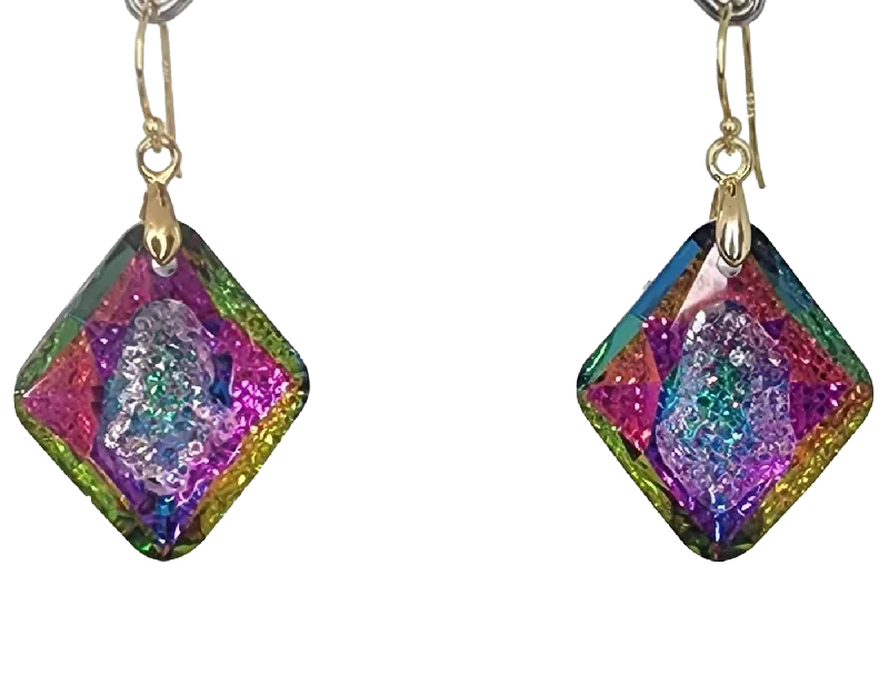 Best hoop earrings with vintage rhinestone embellishments for a retro-glam effect-Earrings - Crystal - BABY Diamond - RAINBOW