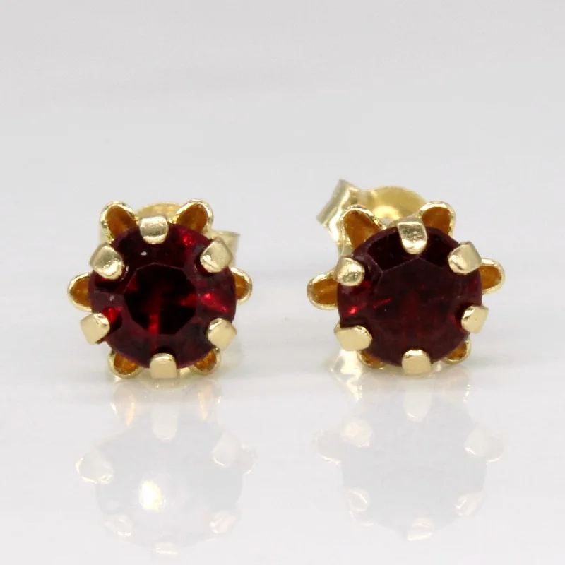 Hoop earrings with twisted metal designs for a dynamic and modern style-Garnet Earrings | 0.26ctw |