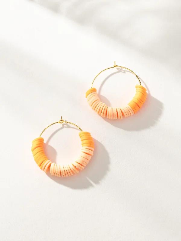 Best hoop earrings with gemstone accents for a colorful and elegant appearance-Heishi Bead Hoop Earrings