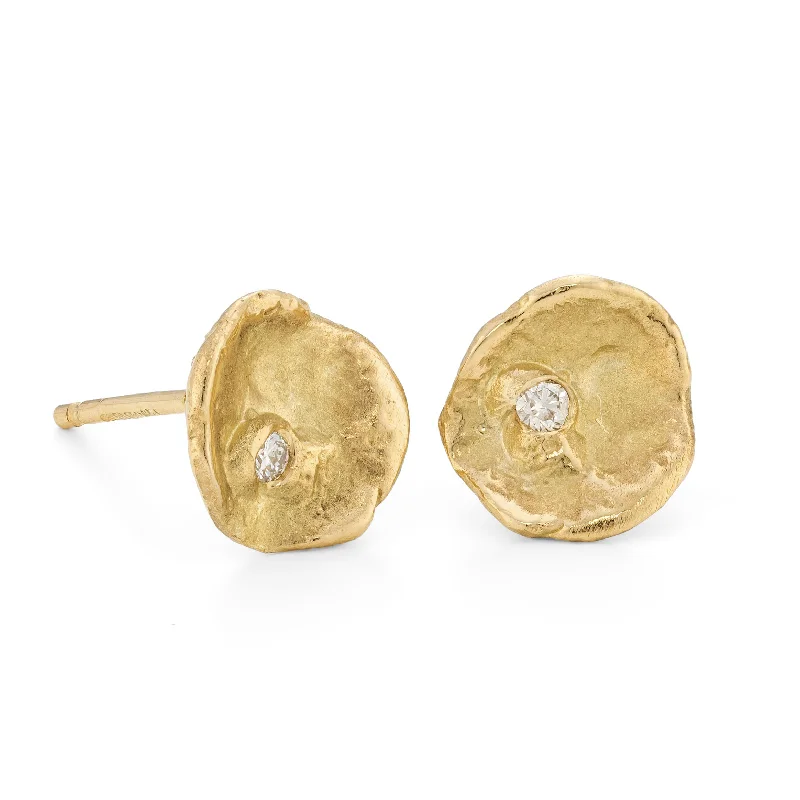 Lightweight hoop earrings for comfortable and all-day wear-Ice Flake Studs 18ct Yellow