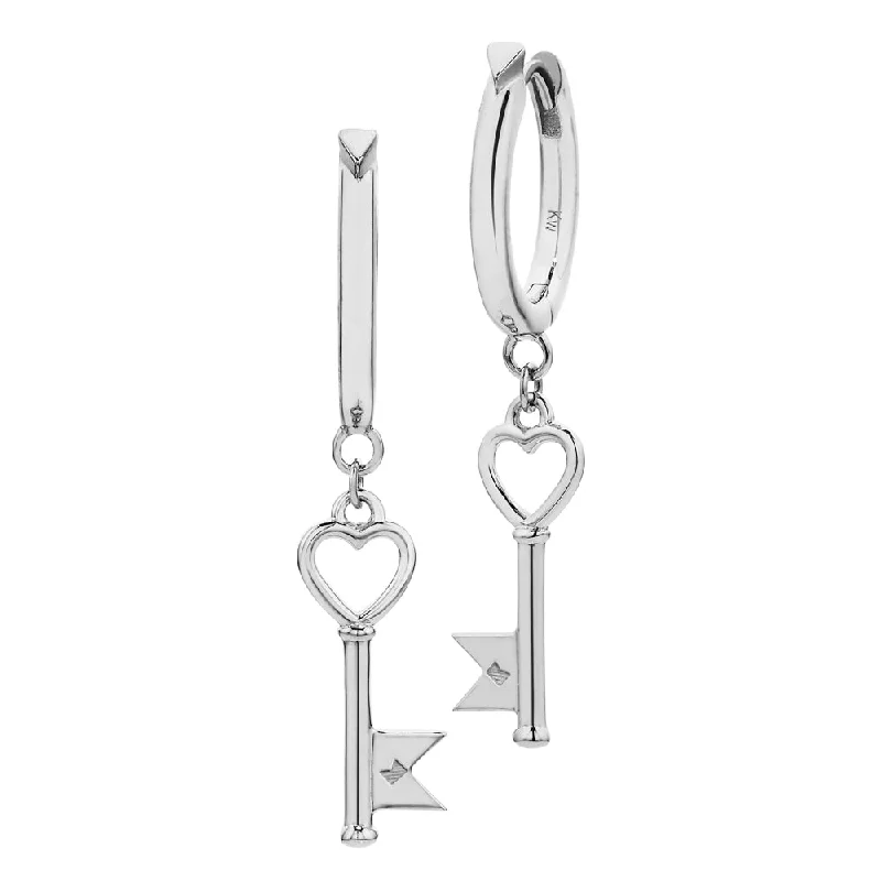 Best hoop earrings with custom engravings for a personalized and meaningful gift-Karen Walker Monogram Key Hoops - Sterling Silver