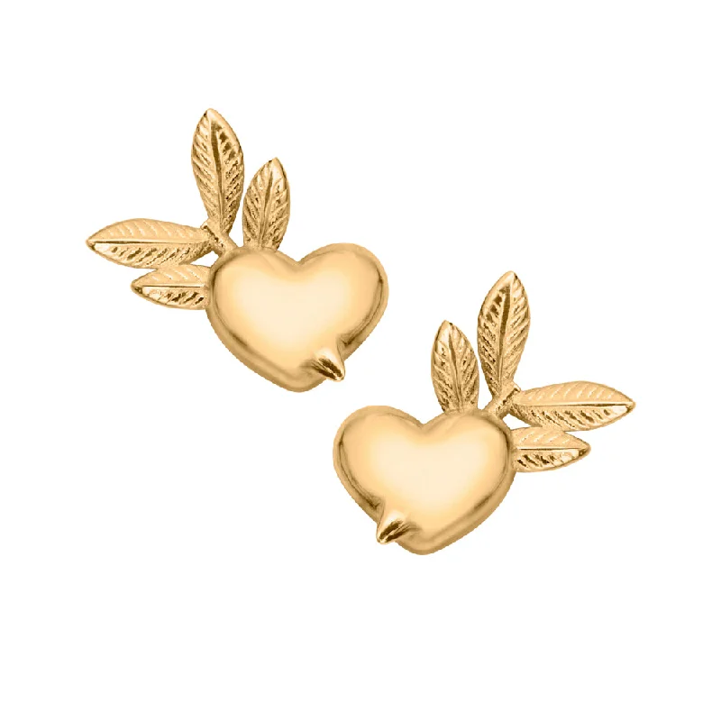 Hoop earrings with polished metal for a shiny and high-quality finish-Karen Walker Pixie Heart Studs - 9ct Yellow Gold