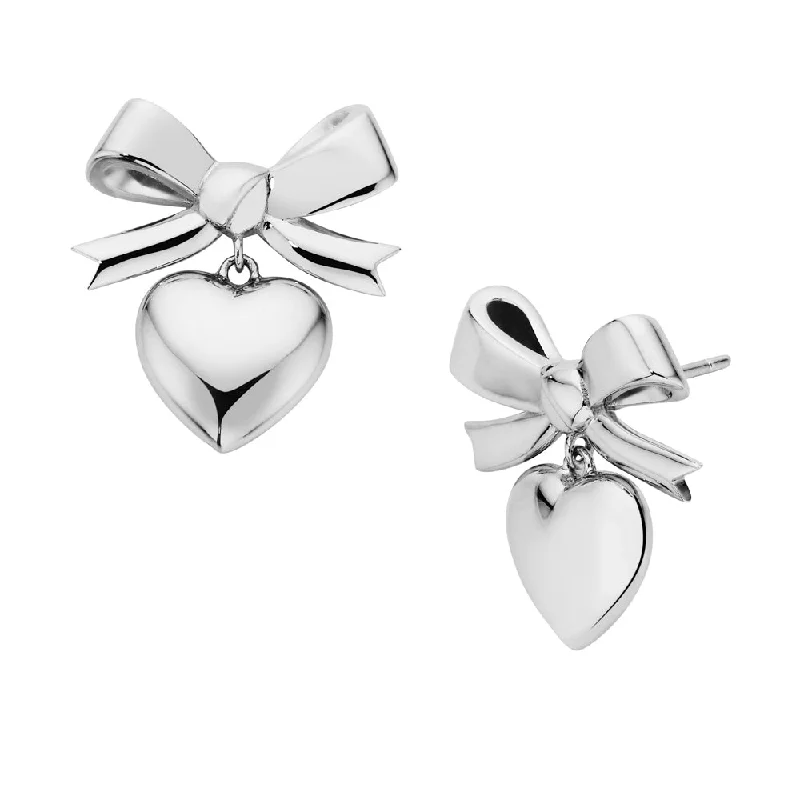 Best hoop earrings with Swarovski crystals for added sparkle and luxury-Karen Walker Super Love Bow Earrings - Sterling Silver