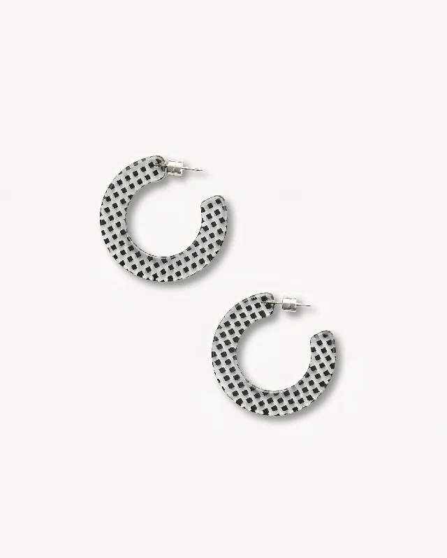 Best hoop earrings with geometric triangle shapes for a modern, chic design-Kate Hoops in Black + Clear