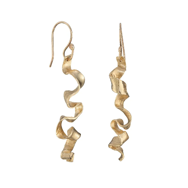 Best hoop earrings with stacked layers for a dimensional and bold look-Kelp Ribbon Earrings