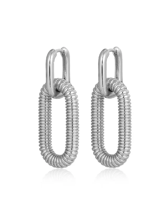 Best hoop earrings with enamel details for a colorful and modern look-Le Signe Loop Hoops In Silver