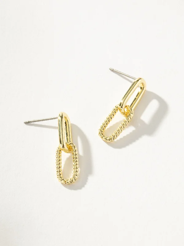 Best hoop earrings with oval shapes for a unique and elongated design-Linked Chain Earrings