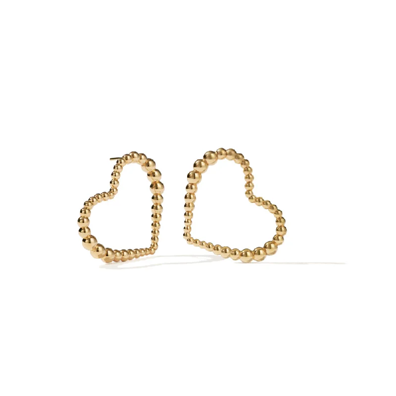 Best hoop earrings with snake-inspired designs for an edgy and fierce vibe-Meadowlark Fizzy Heart Earrings Medium - Gold Plated