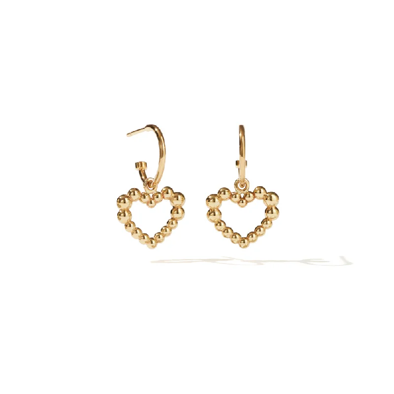 Best hoop earrings with marbled designs for a trendy and artistic effect-Meadowlark Fizzy Heart Signature Hoops - Gold Plated