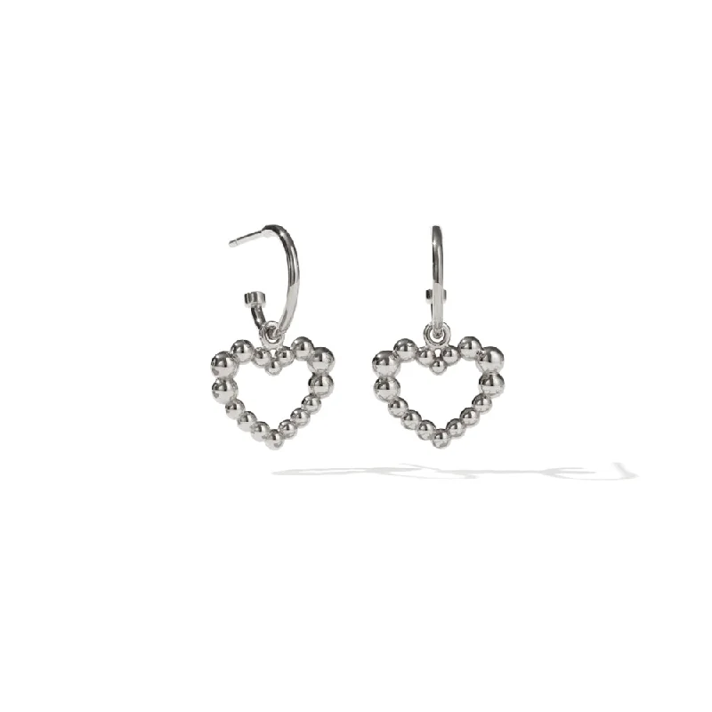 Hoop earrings with faceted crystals for added sparkle and shine-Meadowlark Fizzy Heart Signature Hoops - Sterling Silver