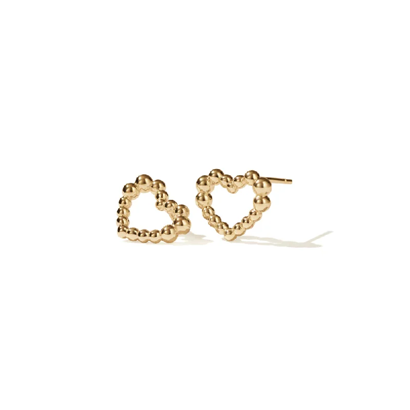 Best hoop earrings with minimal embellishments for a sleek and modern look-Meadowlark Fizzy Heart Studs - Gold Plated