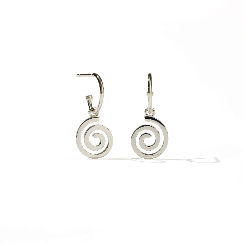 Best hoop earrings with blackened metal for an edgy and bold appearance-Meadowlark Spiral Signature Hoops - Sterling Silver