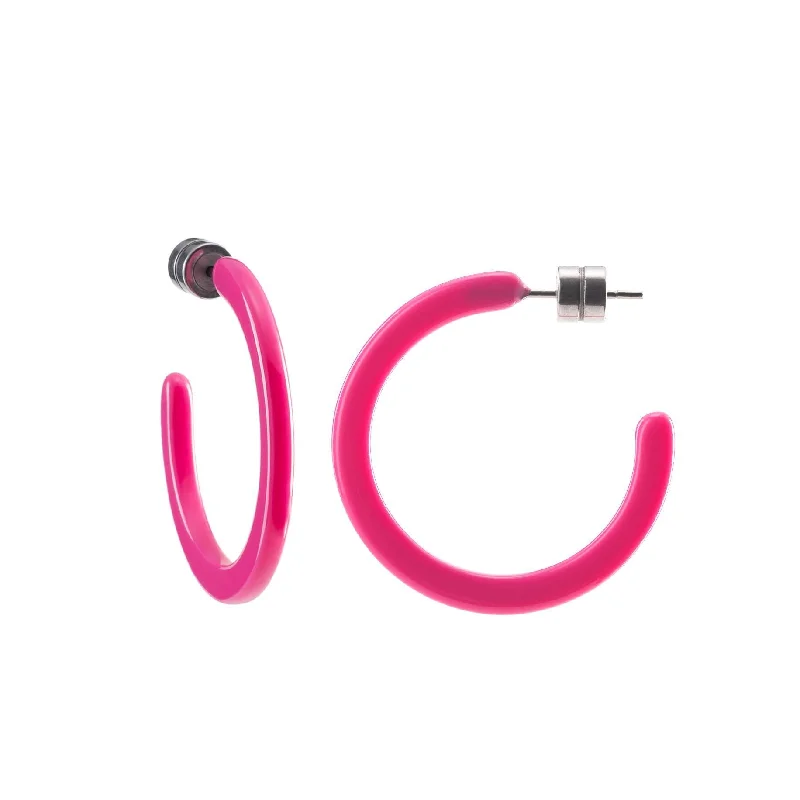 Best hoop earrings with sparkling cubic zirconia for a brilliant, budget-friendly effect-Mini Hoops in Neon Pink