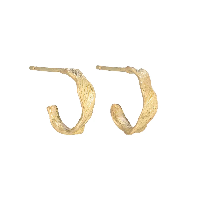 Best hoop earrings with multi-colored gemstones for a vibrant and lively touch-Mini Ripple Hoops 18ct Gold