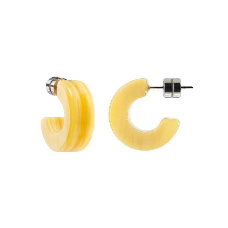 Best hoop earrings with minimalist designs for a clean and modern aesthetic-Muse Hoops in Naples Yellow