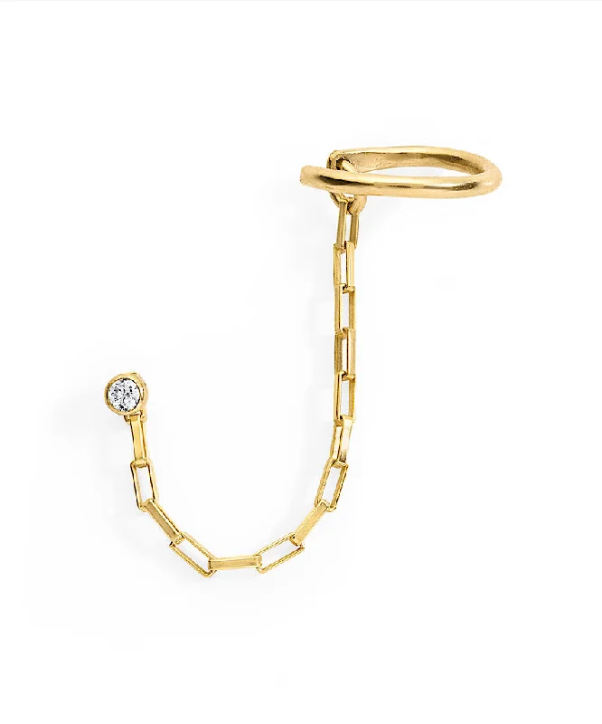 Best hoop earrings with floral designs for a feminine and delicate look-Olivia Chain Ear Cuff