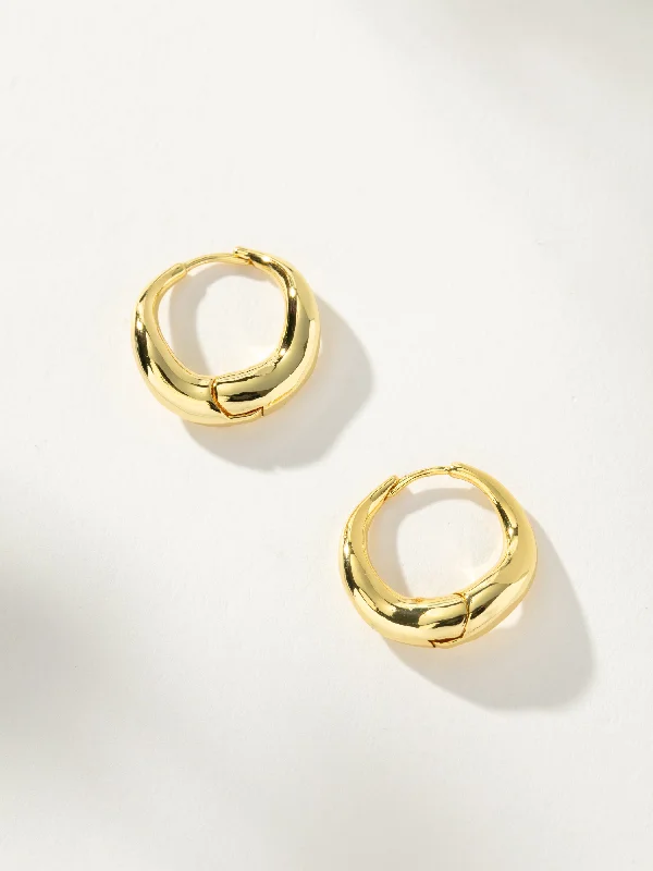 Hoop earrings with polished metal for a shiny and high-quality finish-Organic Huggies