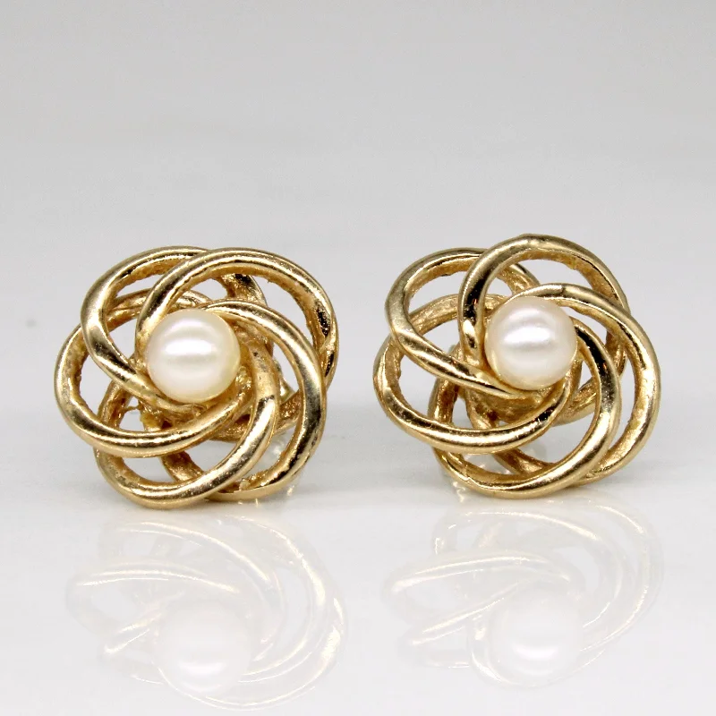 Hoop earrings with abstract shapes for an artistic and creative touch-Pearl Earrings