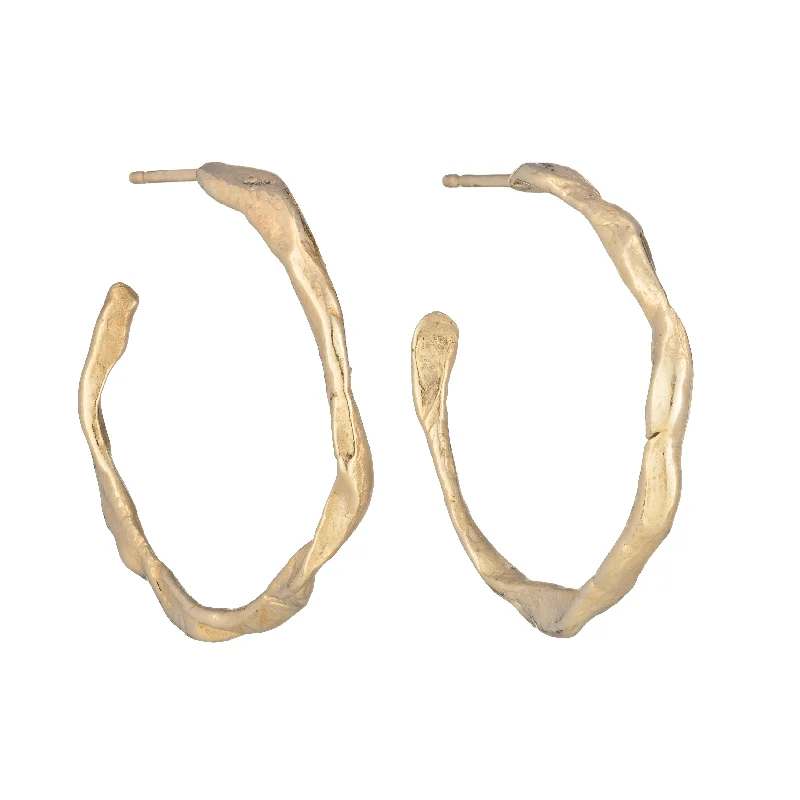 Hoop earrings with rhinestone-studded rims for a glamorous touch-Penzance Hoops 9ct Gold