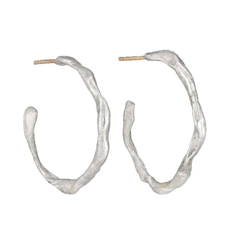 Best hoop earrings with snake-inspired designs for an edgy and fierce vibe-Penzance Hoops Silver