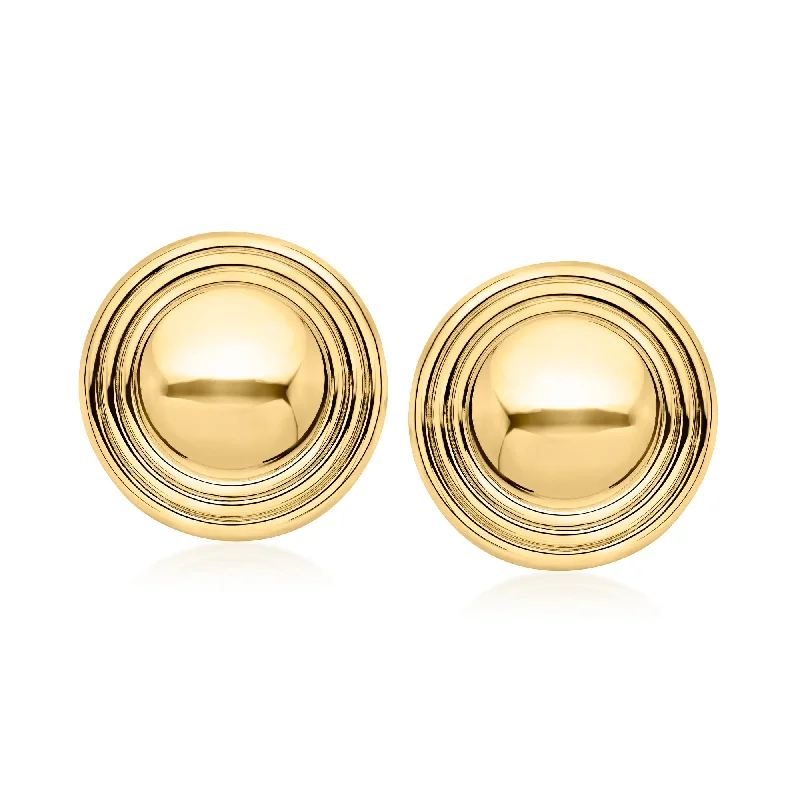 Stylish hoop earrings with diamond accents for an elegant and sparkling effect-Ross-Simons Italian 18kt Gold Over Sterling Button Earrings