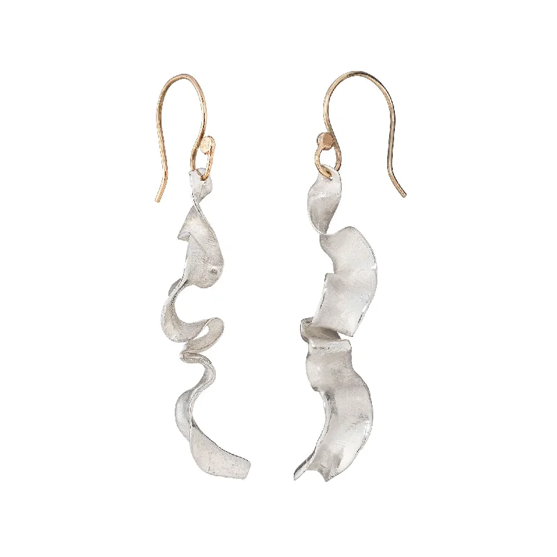 Best hoop earrings with sparkling cubic zirconia for a brilliant, budget-friendly effect-Sea Grass Drops Silver