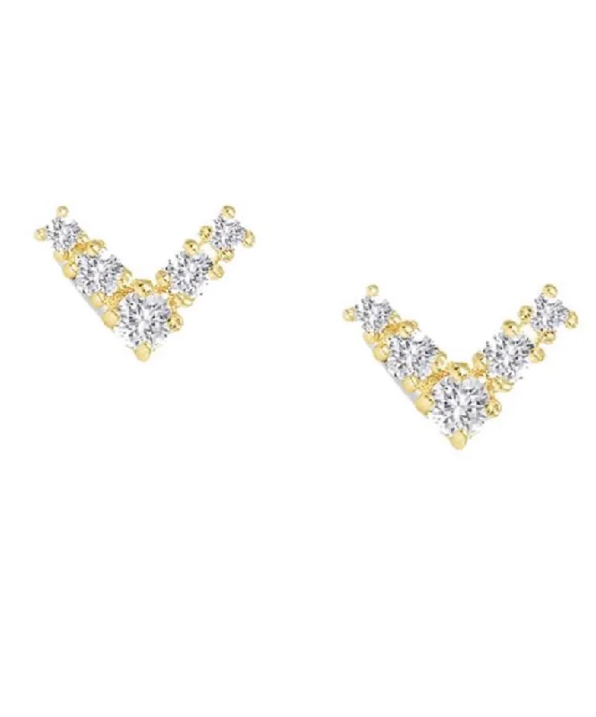 Classic hoop earrings with a thin profile for a sleek and subtle style-14K Sienne Diamond Stud