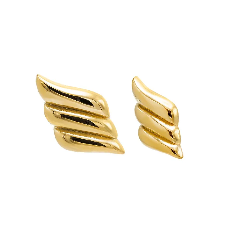 Best hoop earrings with snake chain details for a sleek and modern touch-Solid Triple Wave On The Ear Stud Earring