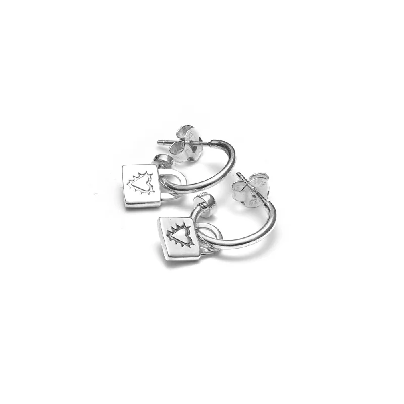 Hoop earrings with dangling charms for a playful and fun look-Stolen Girlfriends Club Locked Heart Anchor Earrings - Sterling Silver